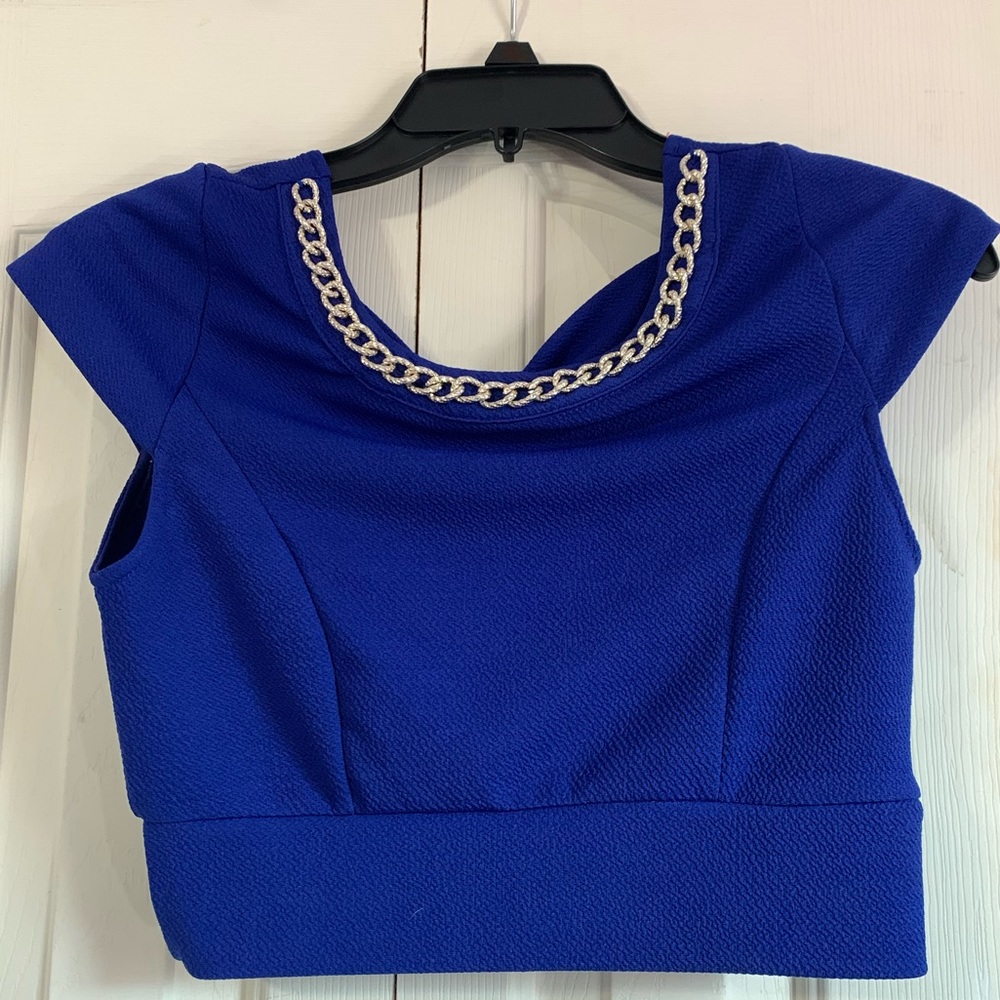 A’gaci royal blue crop top